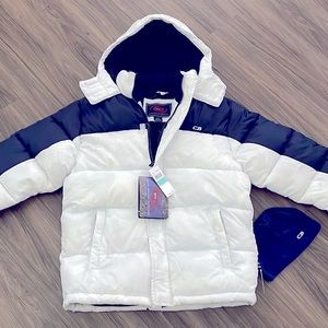 NWT CB Sports snow / winter jacket size Large 14-16 in navy blue and white
